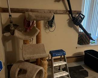 Black & Decker Leaf Blower, Metal Step Stool, Cat Tree