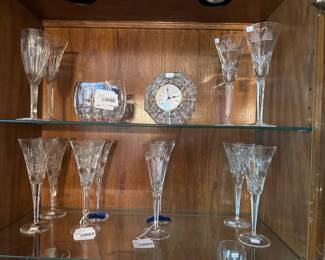 Waterford Crystal Marquis Vase, Waterford Prosperity Champagne Glasses,  Waterford Love Champagne Glasses

