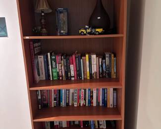 Wood Bookshelf, Books, Danbury Mint Michigan Chevrolet Truck, Michigan Glenn 