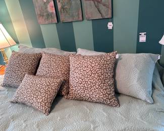   Pottery Barn Bird & Branch Triptych, King Size Mattress, Throw Pillows