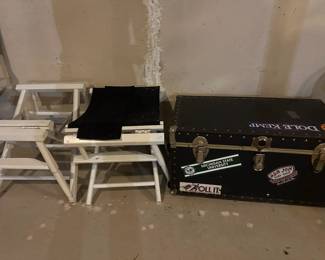 Vtg. Trunk, Folding Cot
