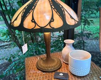   Vintage Slag Glass Lamp