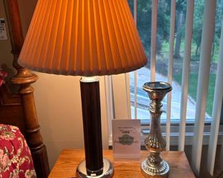 Dixie Night Stand, Candlestick, Brass Lamp