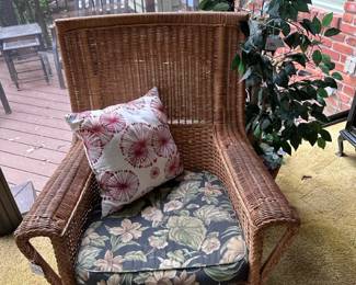 Throw Pillow, Wicker Arm Chair