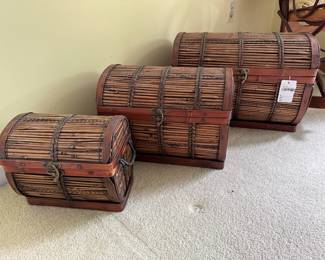 Set of 3 Wood Chests
