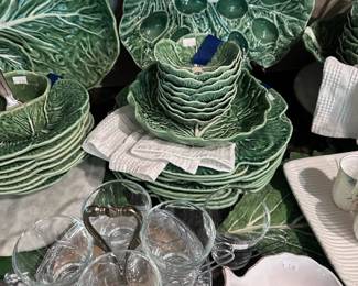 Bordallo Cabbage Egg Tray, Olfaire Cabbage Chip and Dip Tray