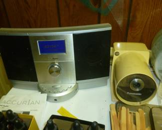 radio, vintage pencil sharpener, etc