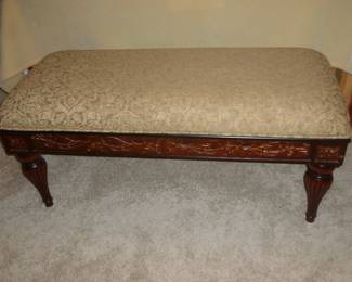 Carved end of bed bench