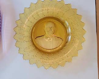 U.S. Grant amber/yellow vintage plate