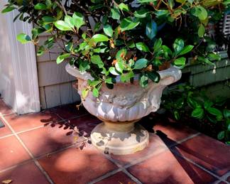 Pair of large vintage garden urns