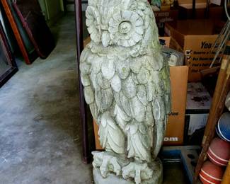 Large vintage cement gaeden owl