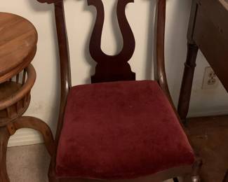 #67	Small odd Dining Chair w/Red Velvet Seat	 $20.00 
