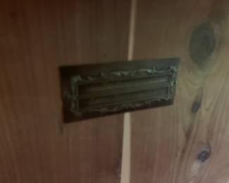 #78	Waterfall Cedar Chest w/tray (no handles) - 46"Hx17"Wx18"T  (as is finish)	 $40.00 
