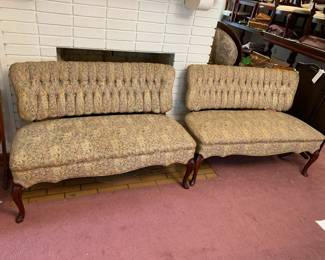 #1	Button back Settee 45" W 	 $30.00    #2	Button back Settee 45" W 	 $30.00 

