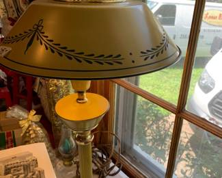 #54	Yellow Metal Lamp - 25" Tall	 $75.00 
