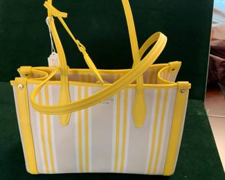 #23	Kate Spade Yellow Fabric Striped Shoulder Bag w/zip Closure 	 $25.00 
