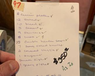 #97	China - Limoges France	 $175.00 
