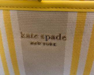 #23	Kate Spade Yellow Fabric Striped Shoulder Bag w/zip Closure 	 $25.00 

