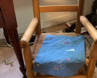 #64	Kids Cane Seat Rocking Chair Blonde Wood	 $20.00 
