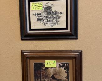 Etched Marble Cowboy Picture 