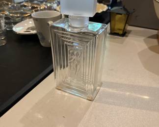 Lalique Two Nudes Crystal Decanter 7 3/4 tall