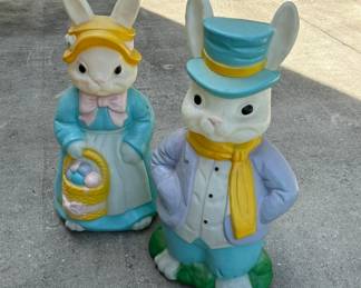 Vintage 36" Easter blow mold figures...