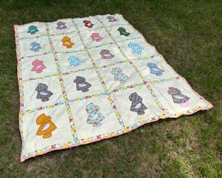 Selection of vintage and antique hand quilted quilts...