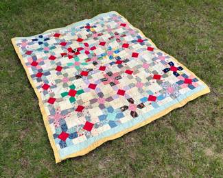 Selection of vintage and antique hand quilted quilts...