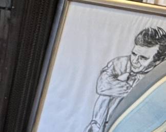 Peter Falk Self-Portrait in Charcoal