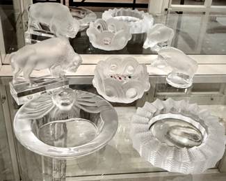 Lalique bison, boar, lion