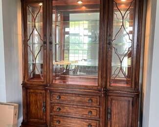 Thomasville breakfront lighted China cabinet.  