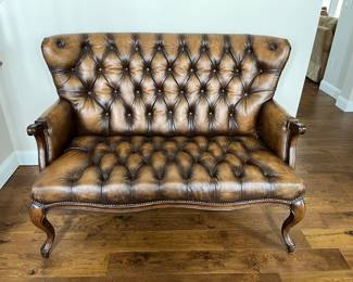 Leather settee
