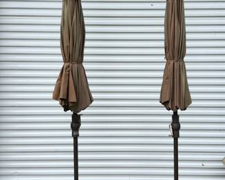 Pair of patio umbrellas