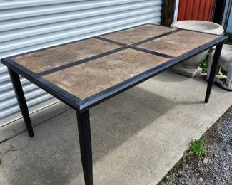 Tile top dining table