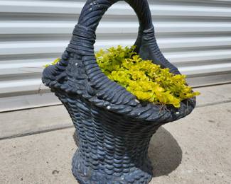 Cement basket planter