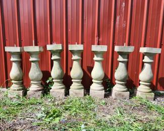 Seven cast concrete Architectural pieces