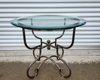 Iron table with glass top