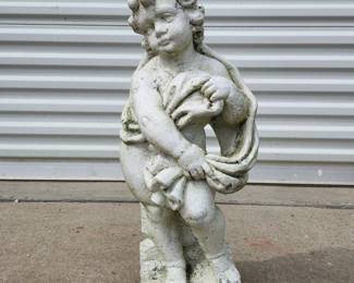 Concrete cherub figure for garden