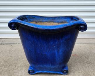 Cobalt blue large planter