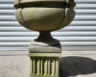 Gorgeous concrete urn on stand