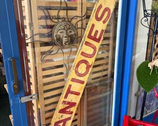 Antiques wooden sign