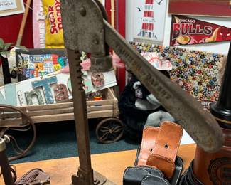 Antique bottle cap press