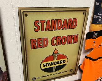 Standard Red Crown metal sign