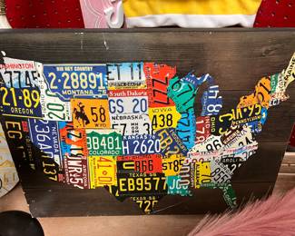 United States license plate wall art CANVAS