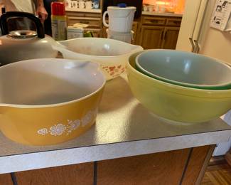vintage Pyrex and Corning ware