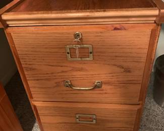 one of three file cabinets