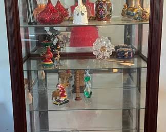 Curio cabinet - $100 each (1 of 2). Contents sold separately.