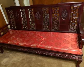 Rosewood Carved Bench