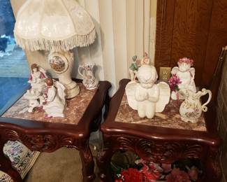 2 Marble Top Side Tables