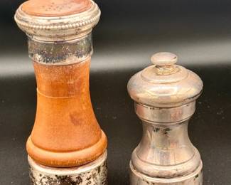 Sterling Stamped Salt And Pepper Shakers
